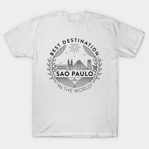 Sao Paulo Minimal Badge Design T-Shirt by kursatunsal